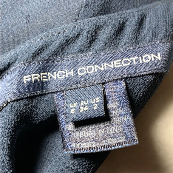 French Connection Navy Blue Tiered Silk Dress - Picture 6 of 7